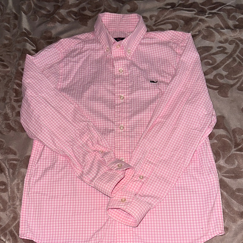 Vineyard Vines Pink Checkered Button Down Shirt